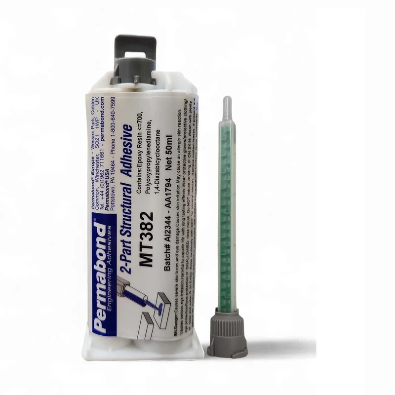 Permabond MT382 Medium Set 20 - 50 min Modified Two Component Epoxy Black Cartridge And Accessories