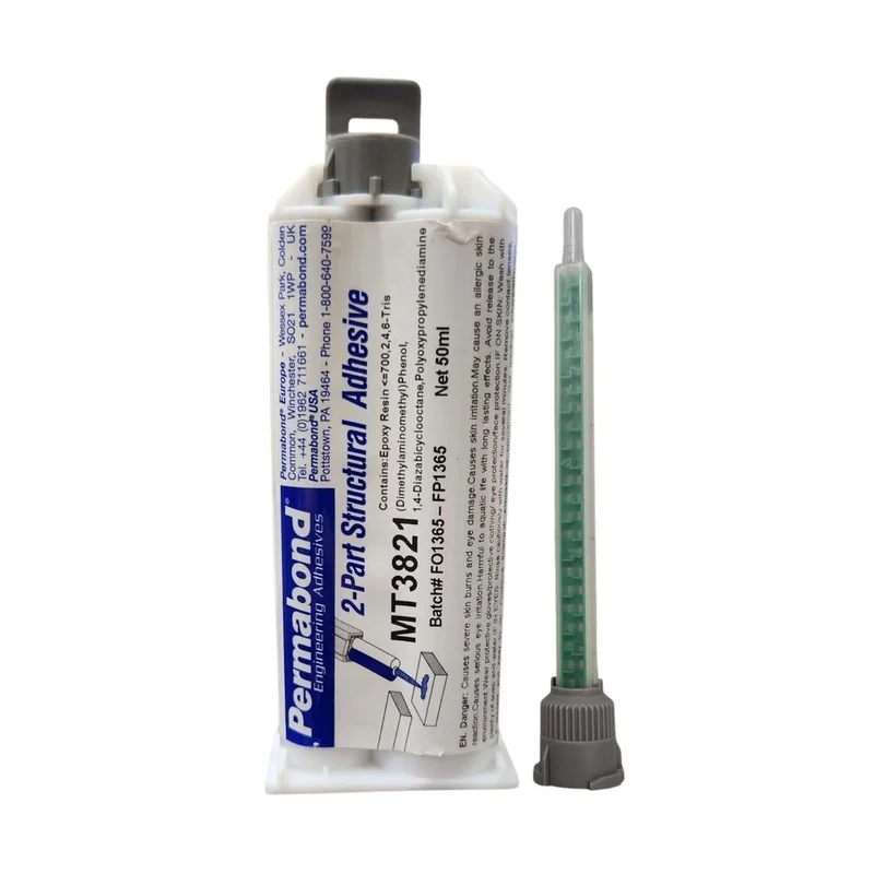 Permabond MT3821 Medium Set 10 - 20 min Modified Two Component Epoxy Black Cartridge And Accessories