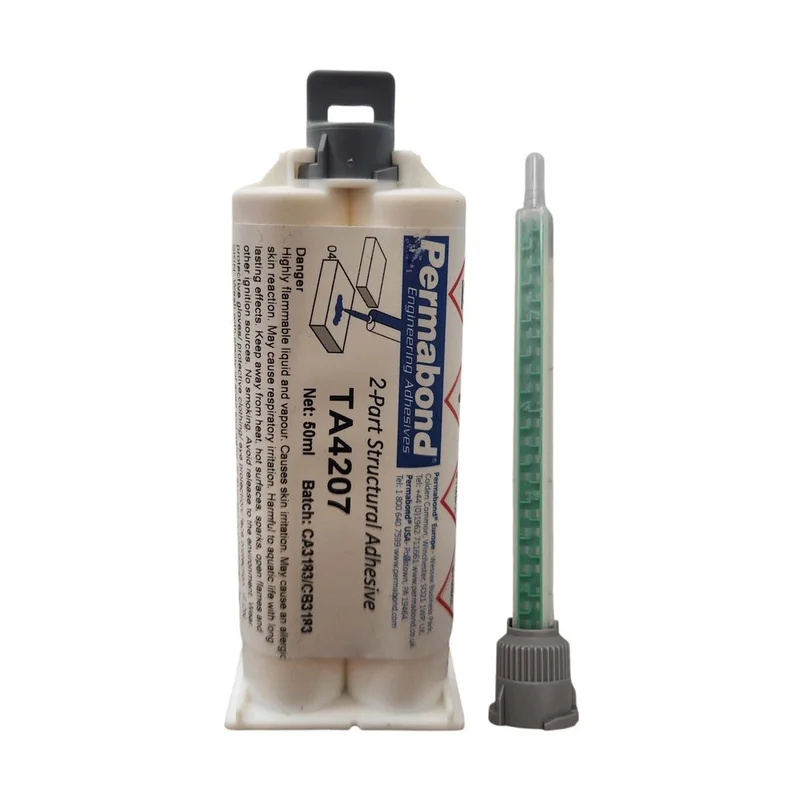 Permabond TA4207 Multi-Purpose 50ml Fast Set 8 - 10 min Acrylic Adhesive Cartridge and Accessories