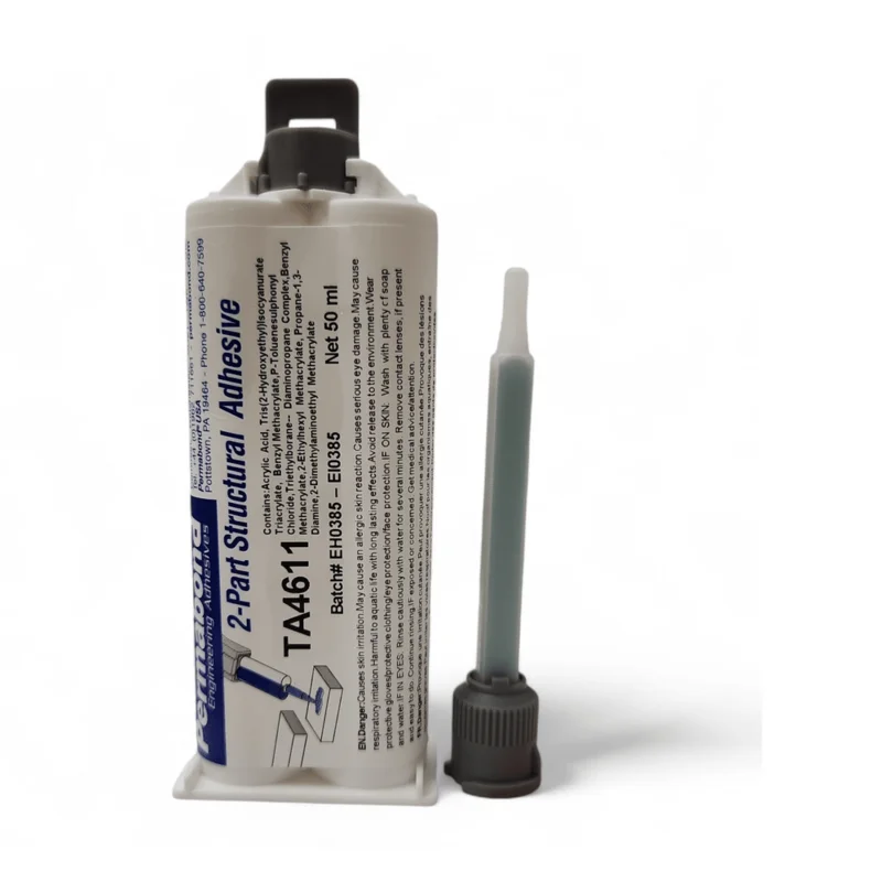 Permabond TA4611 Polyolefin (PE, PP), Teflon (PTFE), Nylon & Rubber Bonder, Clear Color, Thin Viscosity 10-16 min Acrylic MMA Adhesive