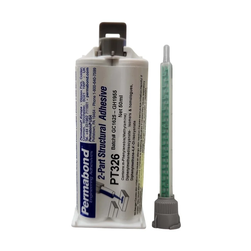Permabond Urethane PT326 Fast Set 4 - 7 min 50ml and 400ml Cartridge and Starter Kit