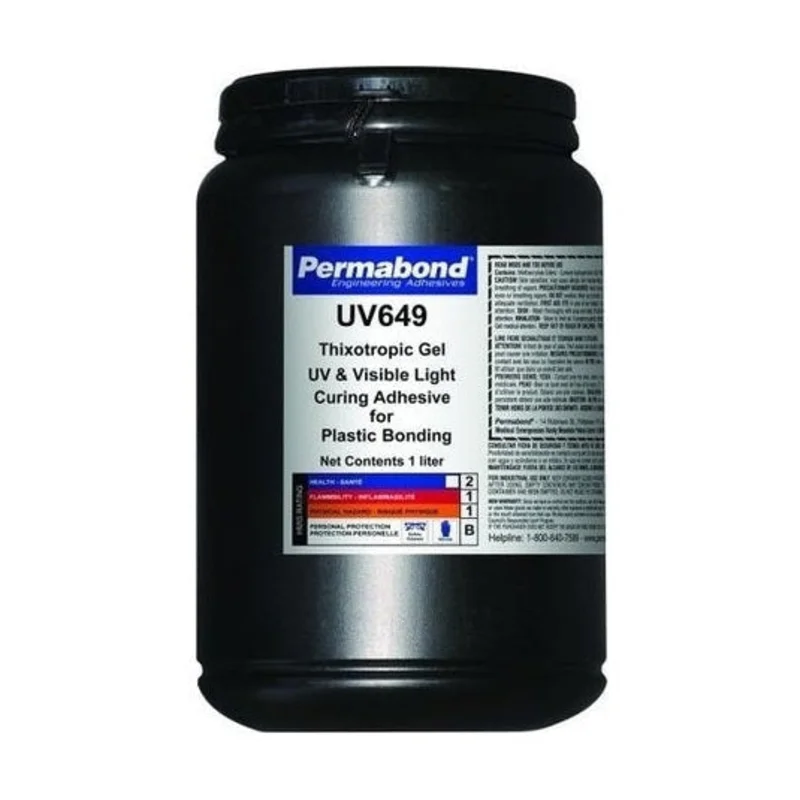 Permabond UV649 clear transparent UV glue thick gel, non-sag, non-drip vertical and wall glue