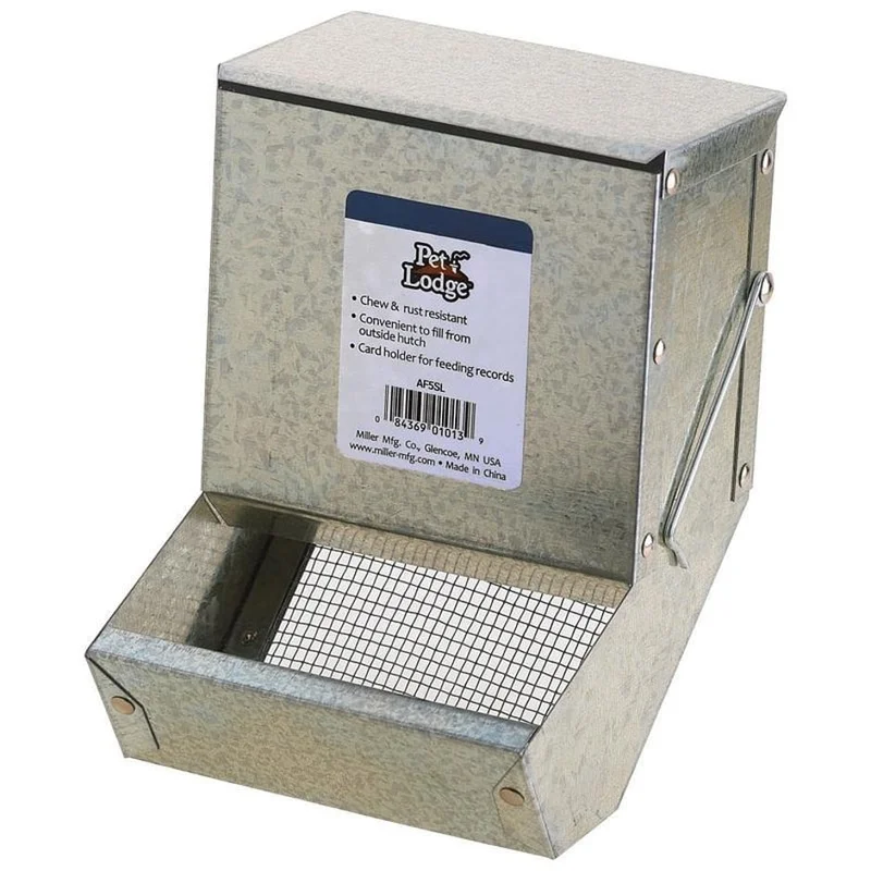 Pet Lodge Steel Small Animal Feeder with Sifter Bottom
