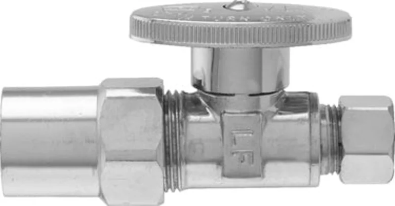 Plumb Pak 1/4 Turn Transitional Straight Supply Line Valve, 1/2 x 3/8
