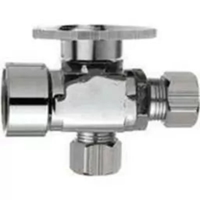Plumb Pak 3-Way Quarter Turn Stop Valve, 5/8 X 3/8 X 3/8 in