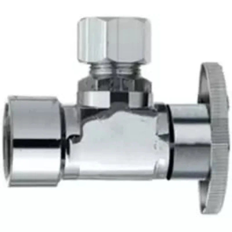 Plumb Pak Quarter Turn Angle Valve, Chrome, 1/2" X 1/2"