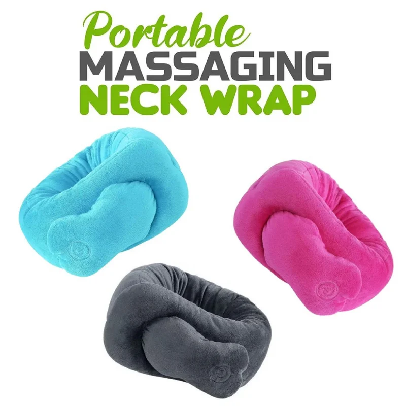 Portable Neck & Shoulder Adjustable Massaging Wrap Baby Blue