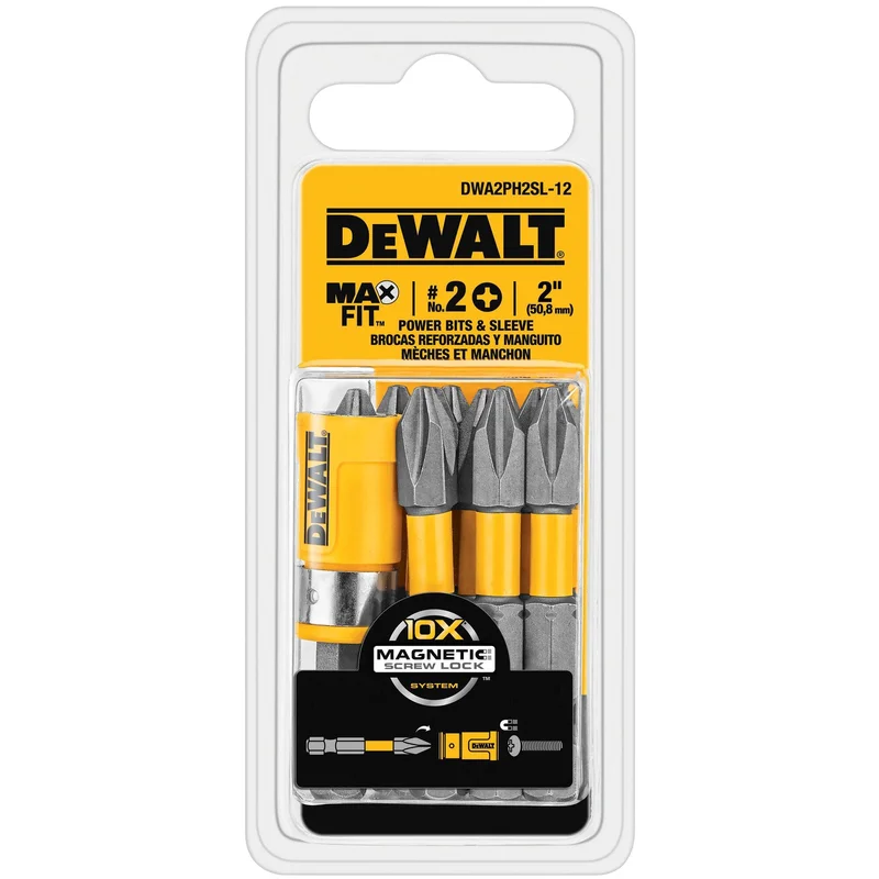 Power Bits & Sleeve 12 PCS. PH #2 X 2" Dewalt
