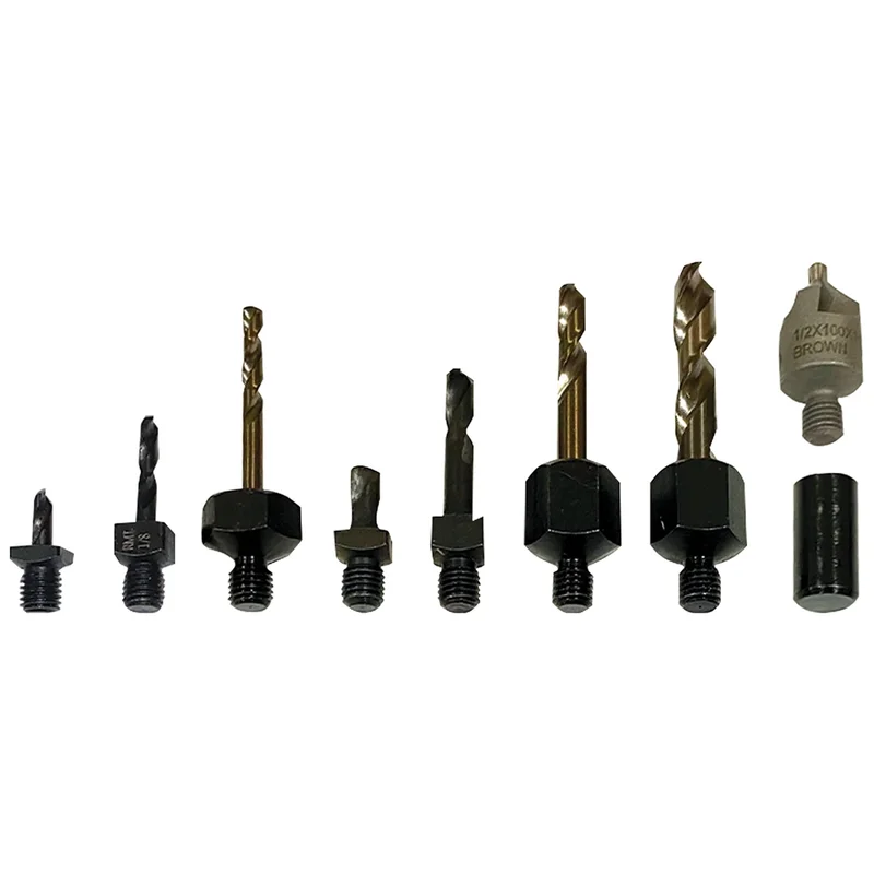 PowerDrive Accessory Pack - Premium Threaded Drill Bits Multi-Sizes (Work on Snap-on PDRR2005 Mini Right-Angle Drill)