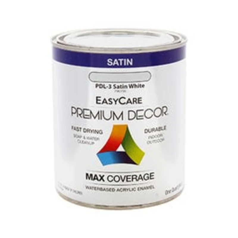Premium Decor White Satin Enamel Paint, Qt.