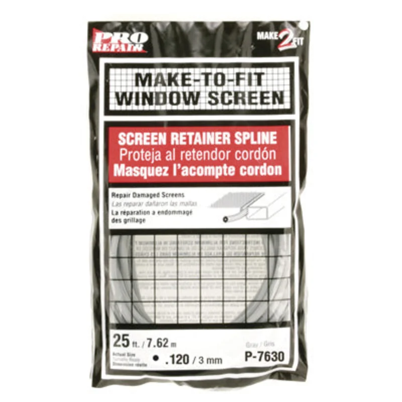 Prime-Line Screen Retainer Vinyl Spline .12" Round Gray 25' per roll Gray