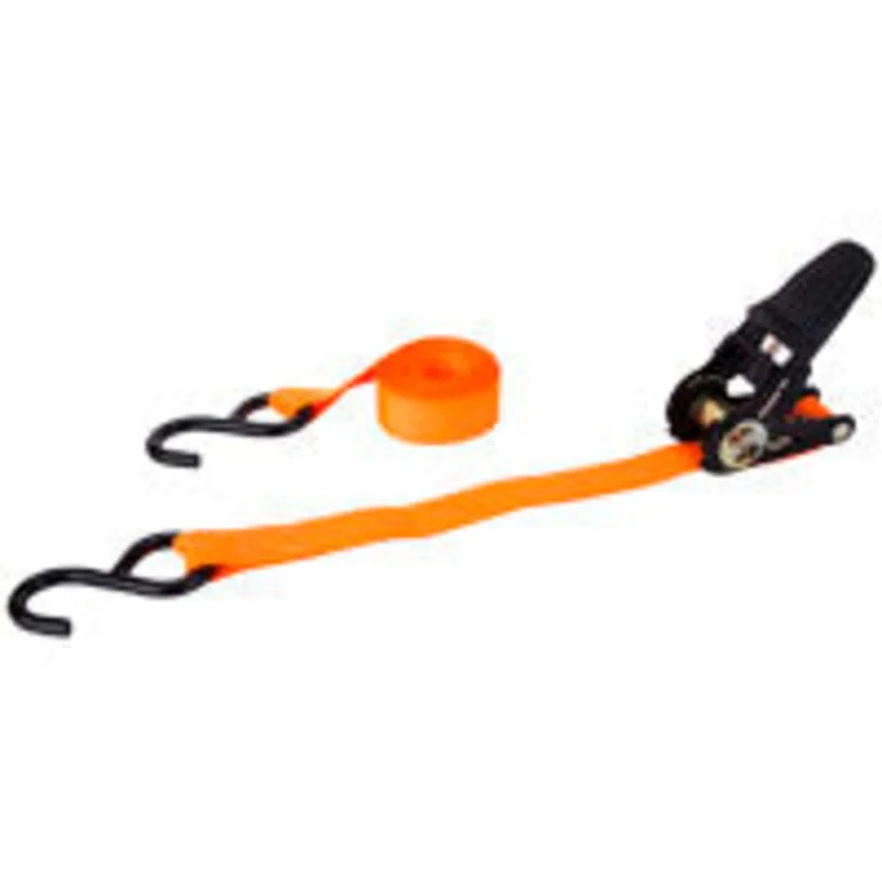 ProSource 1 in W, 10 ft L, Polyester Webbing, Metal Ratchet, Orange, 400 lb Orange