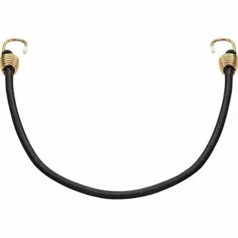 ProSource Bungee Stretch Cord, 10 mm Dia, 18 in L, Polypropylene, Black, Hook End Black