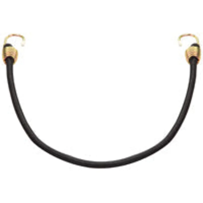 ProSource Bungee Stretch Cord, 10 mm Dia, 32 in L, Polypropylene, Black, Hook End Black