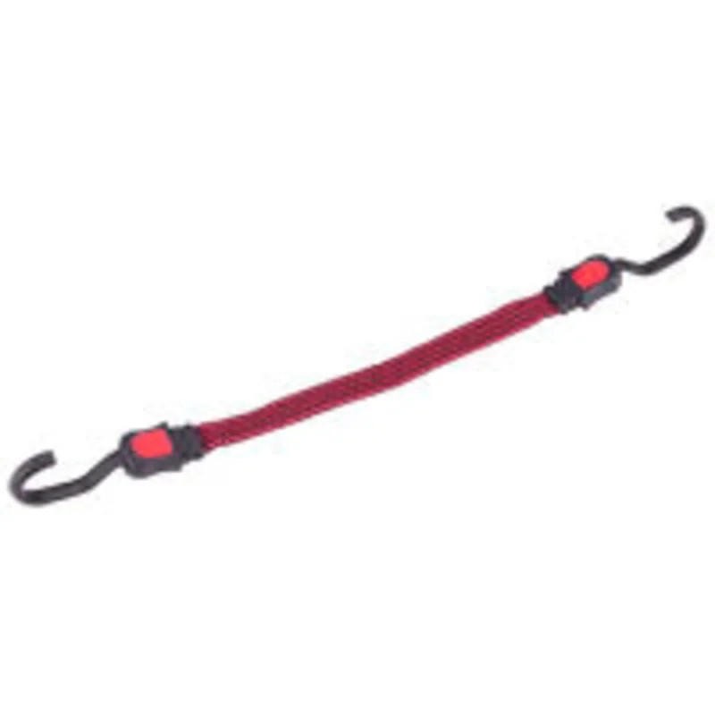 ProSource Bungee Stretch Cord, 17 mm Dia, 15 in L, Polypropylene, Red, Hook End Red