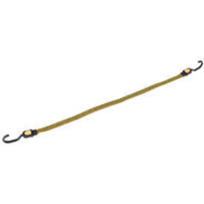 ProSource Bungee Stretch Cord, 17 mm Dia, 30 in L, Polypropylene, Yellow, Hook End Yellow