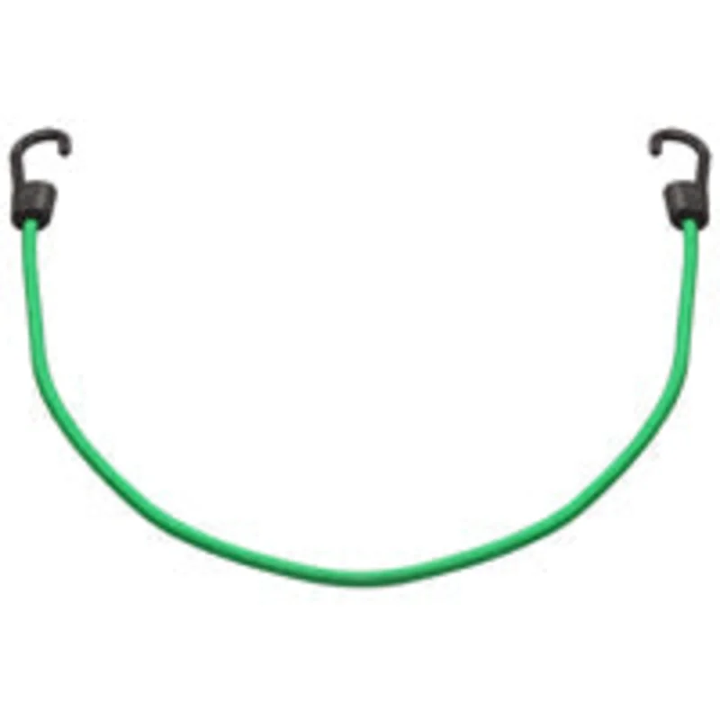 ProSource Bungee Stretch Cord, 8 mm Dia, 32 in L, Polypropylene, Green, Hook End Green