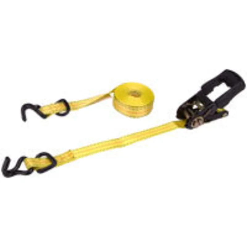 ProSource Tie-Down, 1 in W, 16 ft L, Polyester, Yellow, 1000 lb, J-Hook End Fitting Yellow