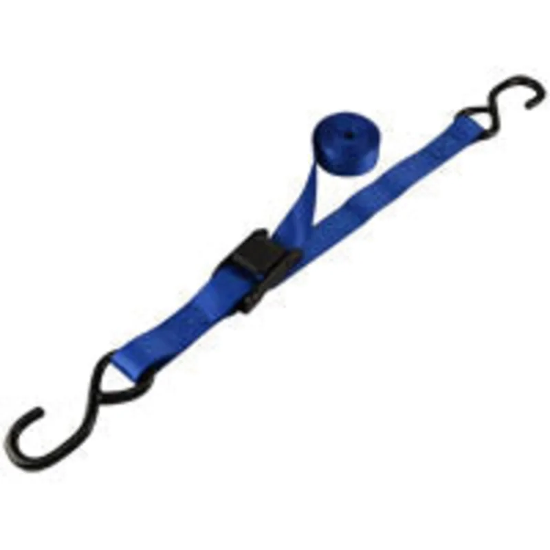 ProSource Tie-Down, 1 in W, 6 ft L, Polyester Webbing, Metal Buckle, Blue, 400 lb Blue