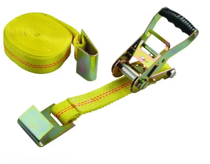 ProSource Tie-Down Ratchet with Flat Hooks Yellow