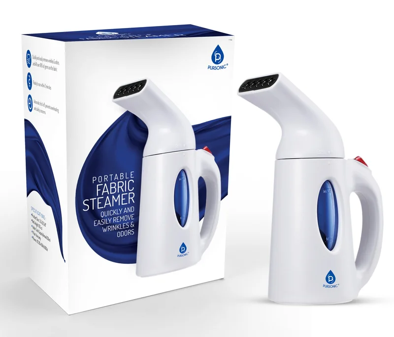 Pursonic 130ml Handheld Fabric Fast Heat-up Powerful Travel Clothes CS180 Portable Garment Steamer WHITE