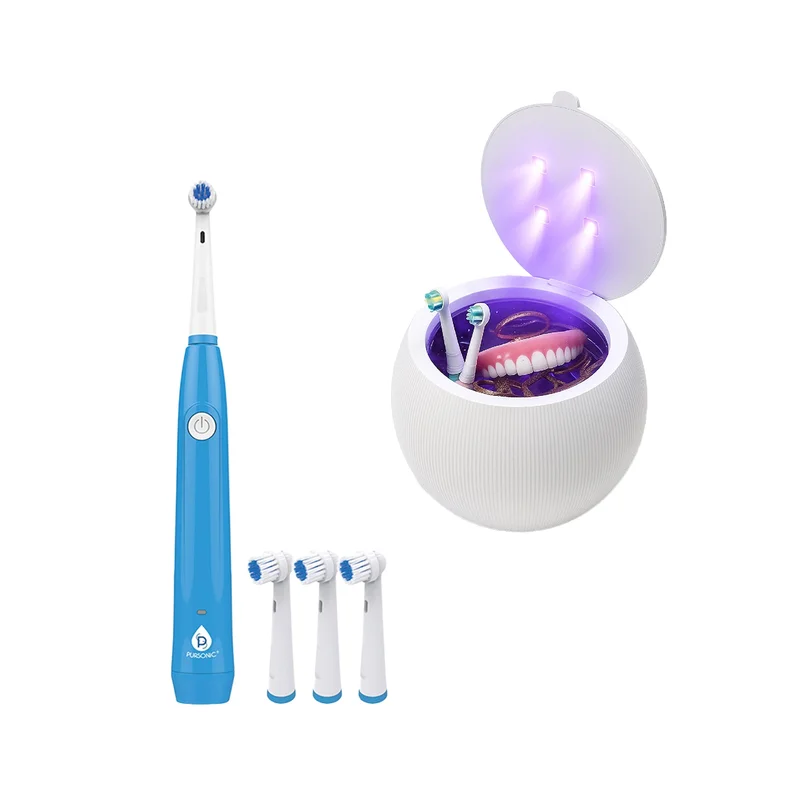 Pursonic Advanced Oral Care & Hygiene Bundle  Ultrasonic Cleaner Pod + Rechargeable Electric Toothbrush