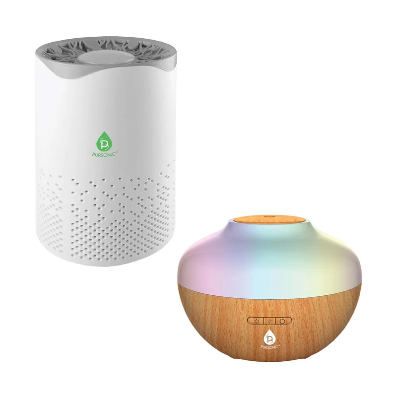Pursonic Fresh Air & Aromatherapy Bundle True HEPA Air Purifier & Essential Oil Diffuser