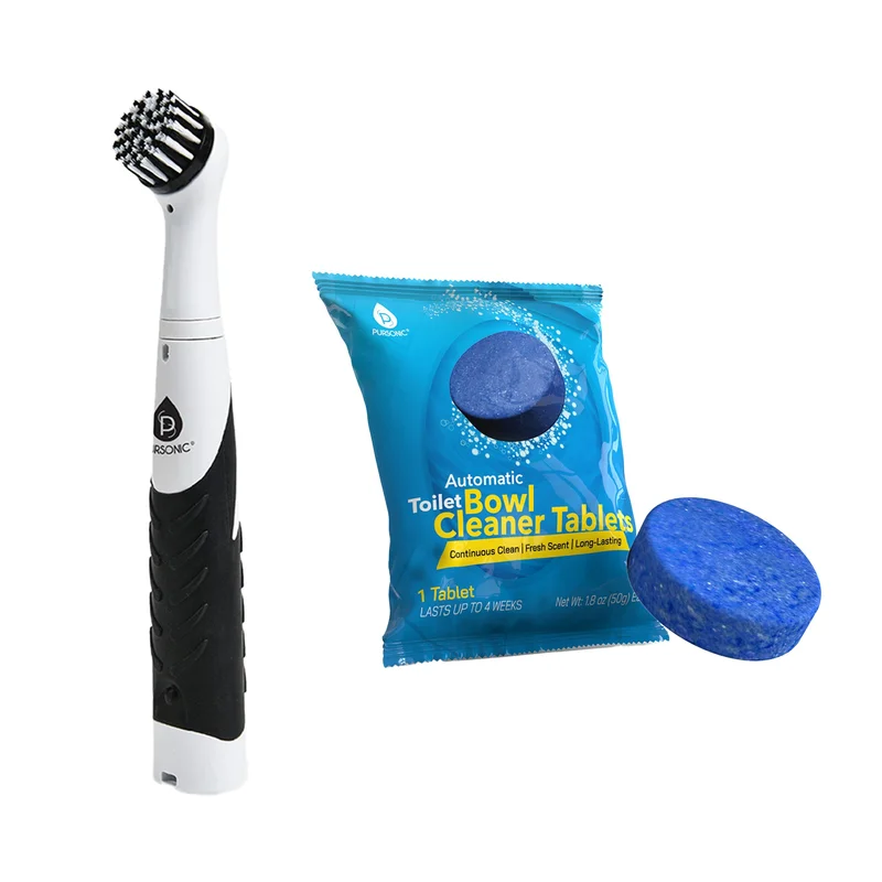 Pursonic Home Cleaning Power Bundle Cordless Power Scrubber + Automatic Toilet Bowl Cleaner Tablets