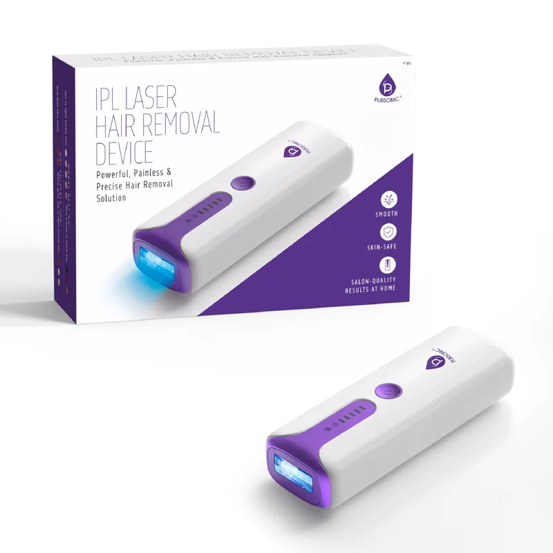 Pursonic IPL Laser Hair Removal Device w  Painless Permanent Hair Reduction at Home
