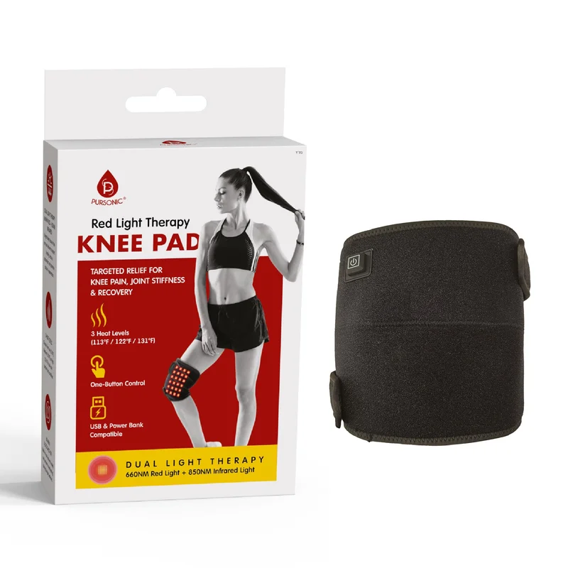 Pursonic Red Light Therapy Knee Pad  Targeted Relief for Knee Pain, Stiffness & Recovery