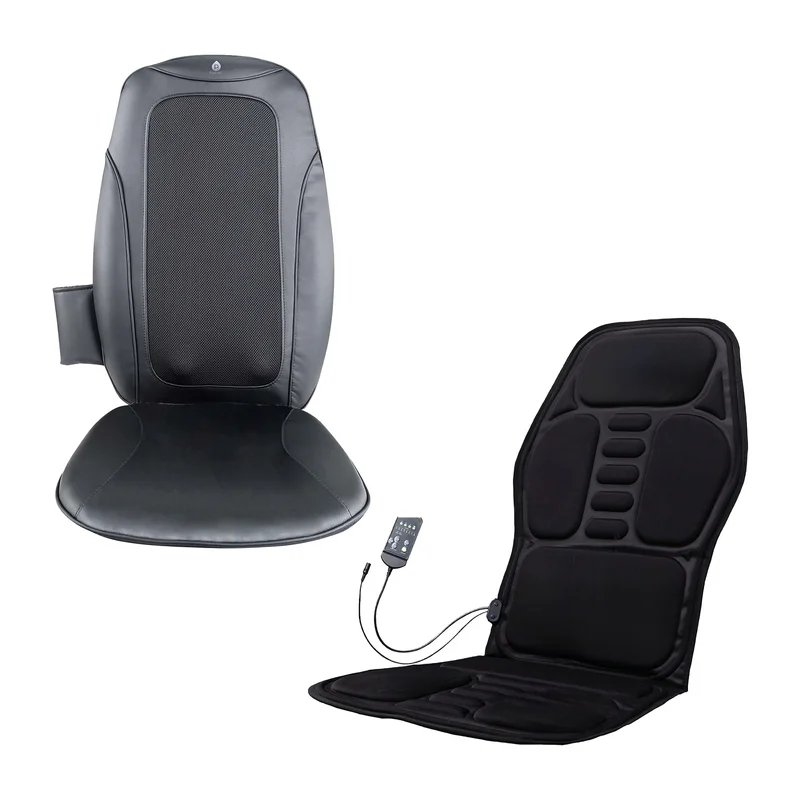 Pursonic Shiatsu Chair Massager with Heat & Vibration + Cushion Mat Bundle  Deep Muscle Relief for Home, Office, or Car