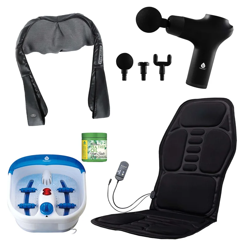 Pursonic Total Relaxation Bundle  Foot Spa, Massage Gun, and More
