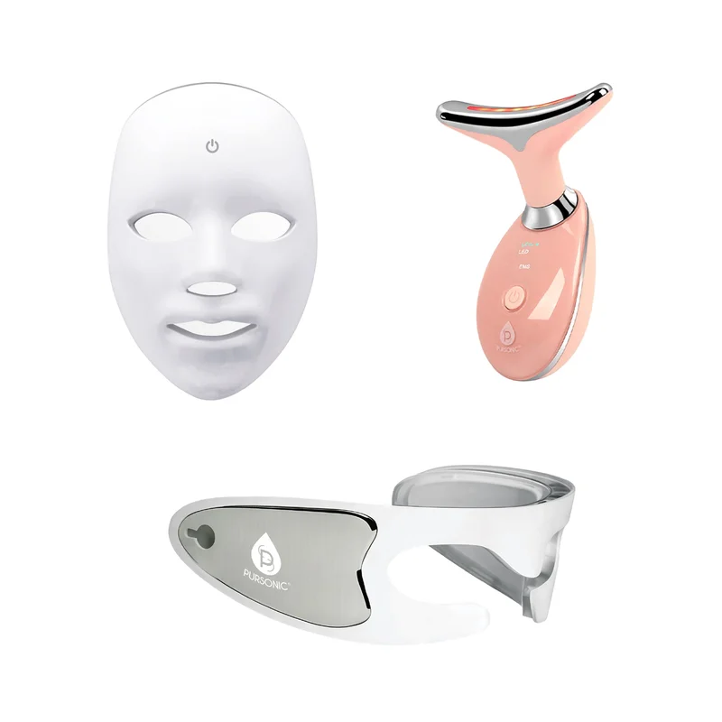 Pursonic Ultimate LED Rejuvenation Set: Face Mask, Eye Mask & 7-in-1 Light Therapy Device