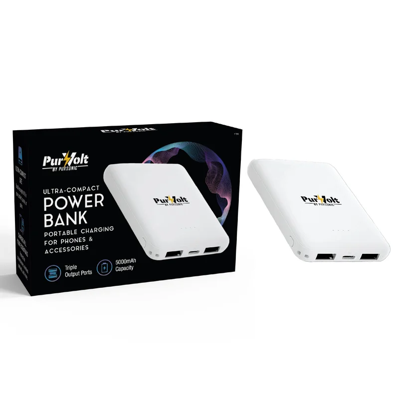 Pursonic Ultra-Compact Wireless Power Bank 5000mAh Portable Charger with Wireless Output