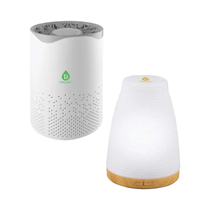 Pursonic USB Aroma Diffuser & True HEPA Air Purifier Bundle Clean Air & Relaxing Aromatherapy Anywhere!