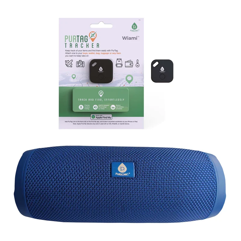 Pursonic Wireless Audio & Smart Tracking Essentials  Speaker and Purtag Bundle