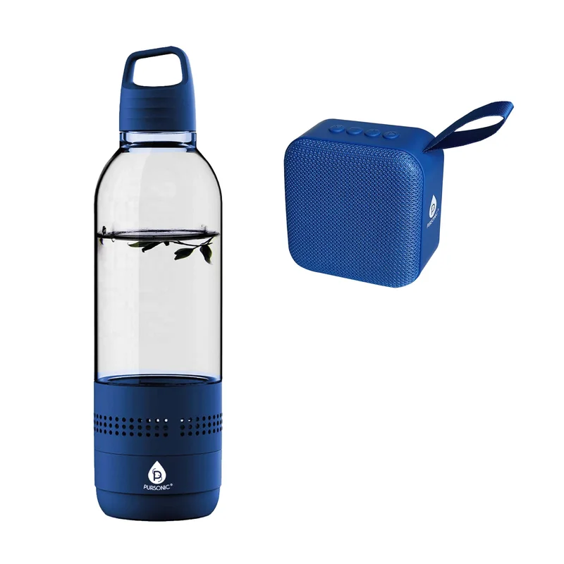 Pursonic Wireless Hydration & Sound Bundle 2-in-1 Water Bottle Speaker & Portable Wireless Speaker
