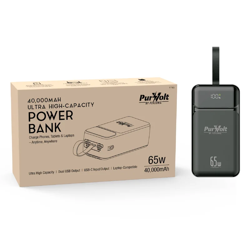 PurVolt 40,000mAh Ultra High-Capacity Power Bank  Powering Laptops, Phones & Beyond