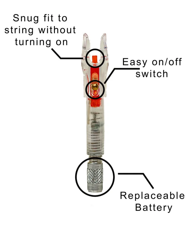Raised LIGHTED NOCKS & replacement batteries. GREEN