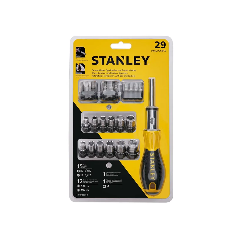 Ratcheting Screwdrivers W/Bits and Sockets 29PCS. Stanley