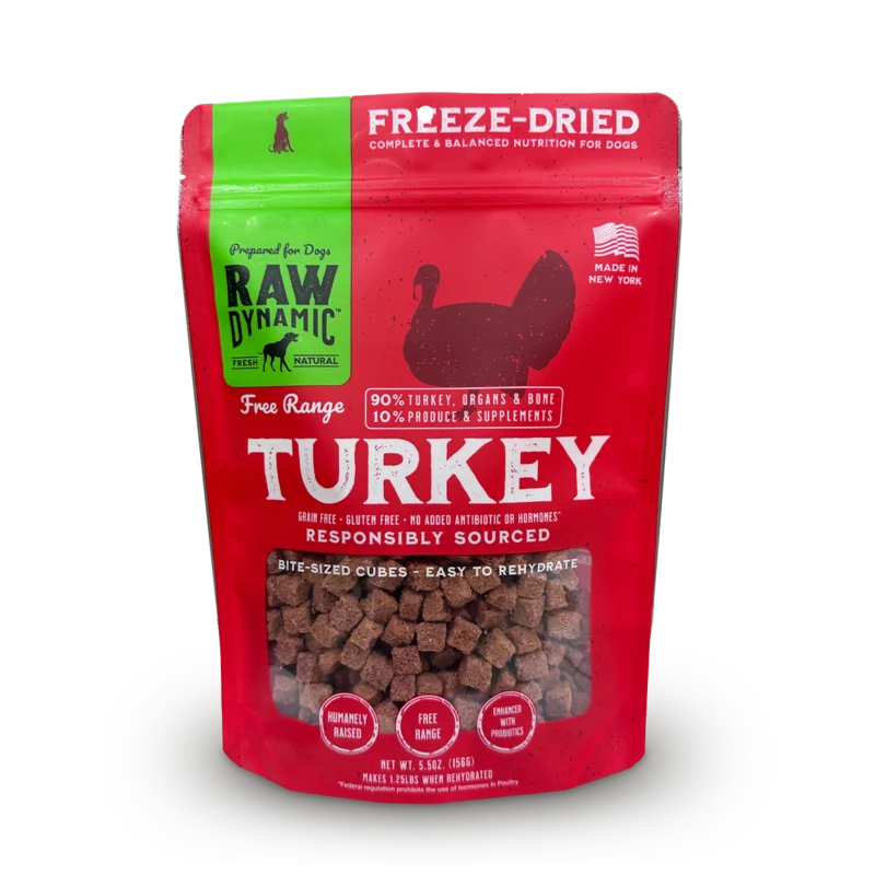 Raw Dynamic Freeze Dried Turkey Formula for Dogs