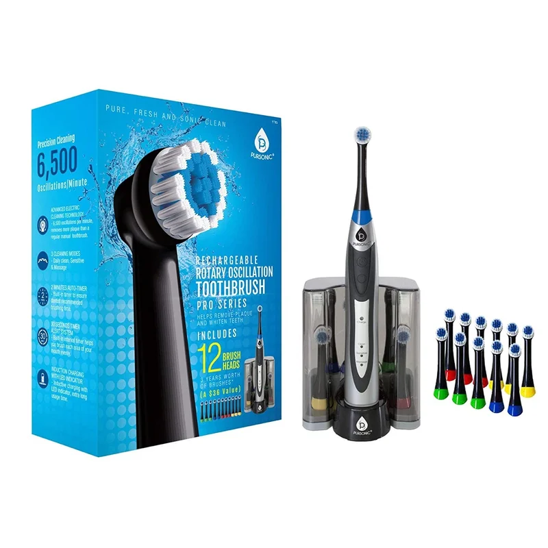 Rechargeable Electric Rotary Oscillation Toothbrush Pro Series Black