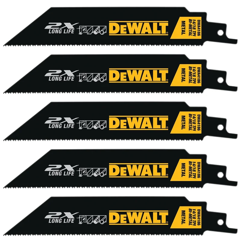 Recipro Blade 6" X 14/18 TPI 5 PC (2X Long Life) Dewalt