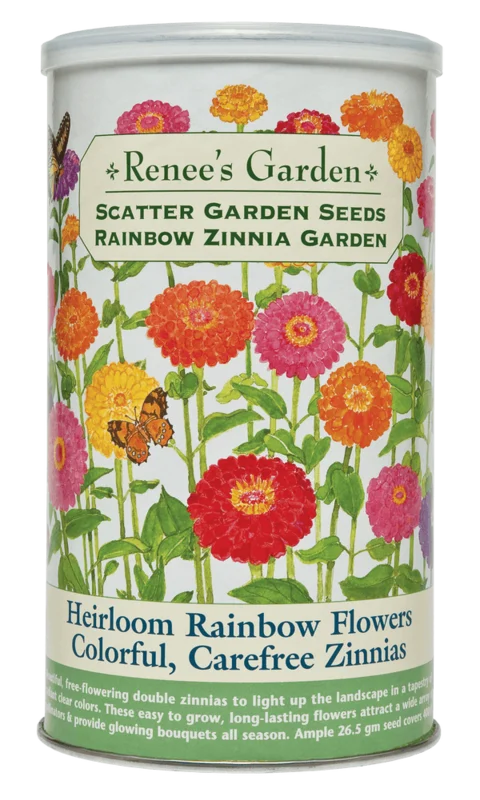 Renees Garden Scatter Gardens Heirloom Rainbow Flowers Colorful, Carefree Zinnias