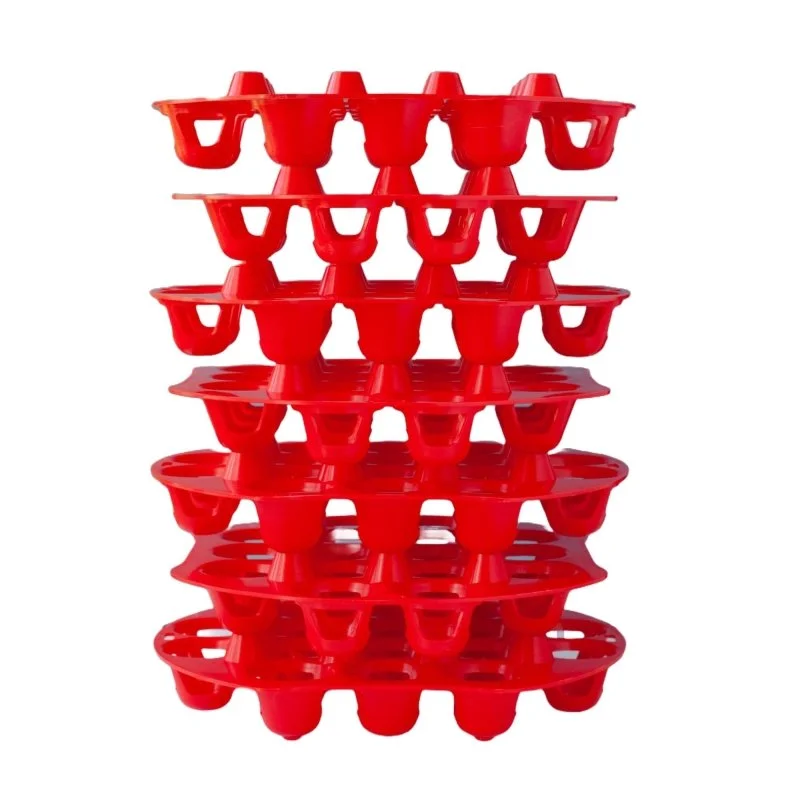 RentACoop Seven (7) Pack Stackable Egg Collection Trays with Two Metal Hanging Clips