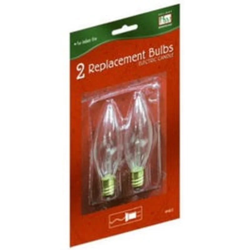 Replacement Bulbs For Electric Christmas Candle, 2-Pk.