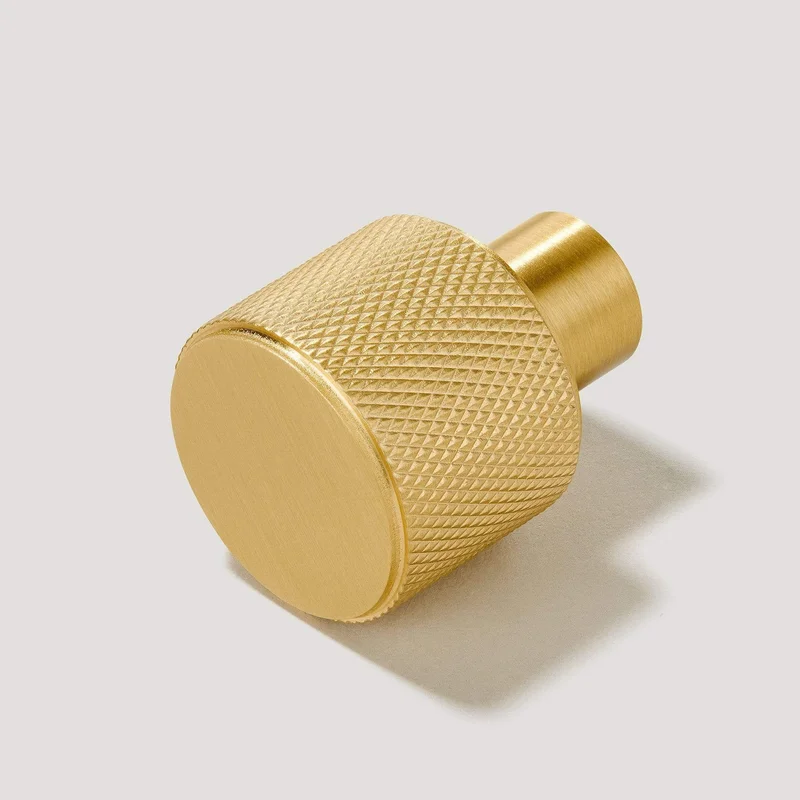 REVILL Knurled Button Knob - Brass