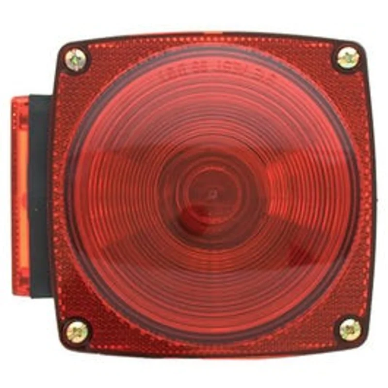 Right-Side Square Stop/Turn/Tail Light, Without License Light, Red, 4.5-In.