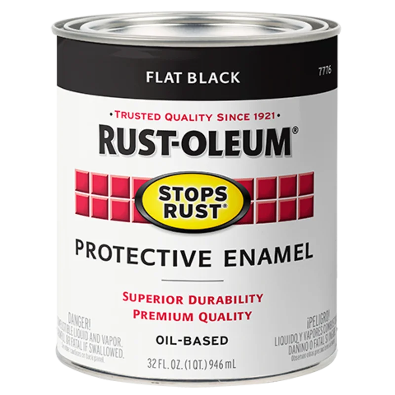 Rust-Oleum Protective Enamel Brush-On Paint Flat Black Flat Black