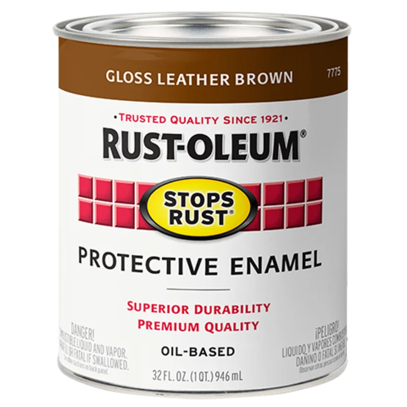 Rust-Oleum Protective Enamel Brush-On Paint Gloss Leather Brown Gloss Leather Brown